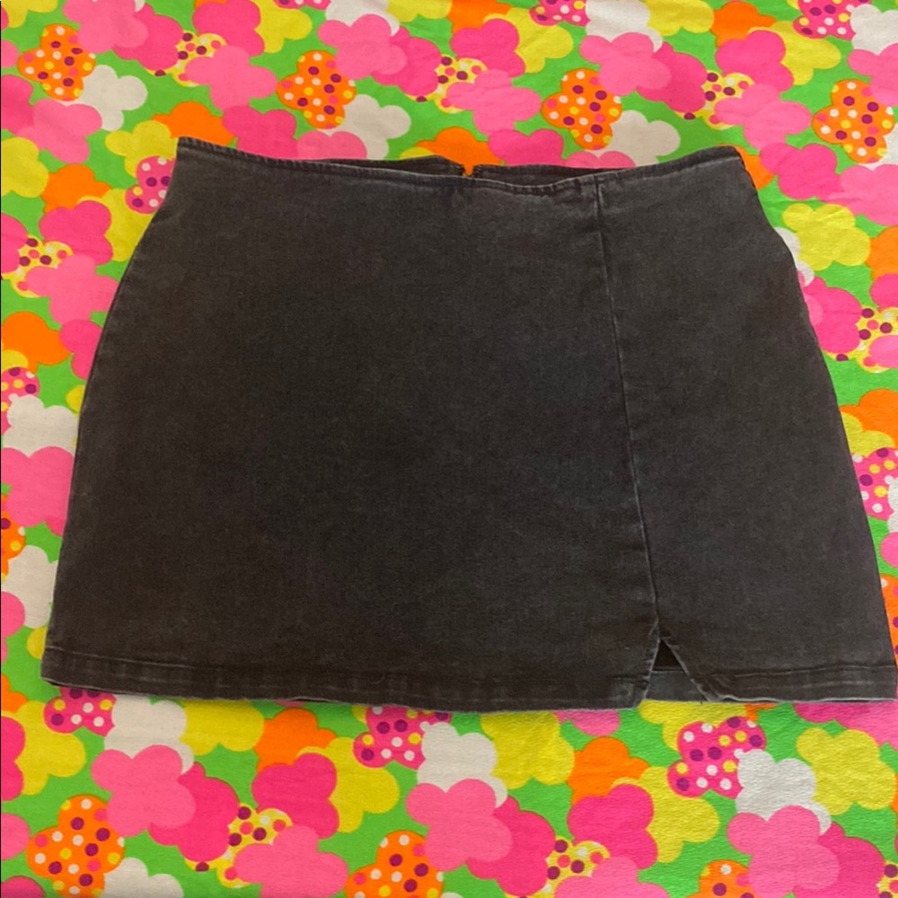 Classic Black Denim Skirt